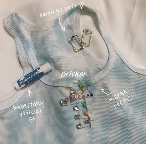 现货pricker泰国代购meraki rech小众手工扎染别针修身背心吊带女