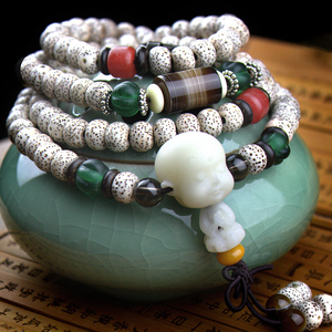 星月菩提108颗善财童子手串佛珠西藏正月新月男女情侣款手链