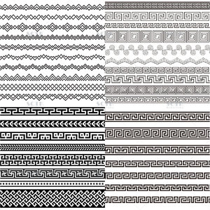 【边框素材】028中国古典元素边框素材 回纹万字格花边边线ai图库