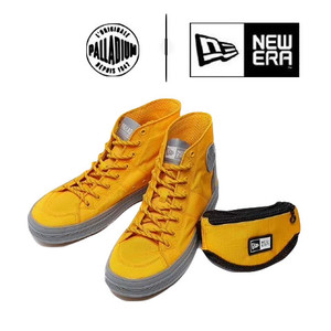 正品韩代newera x palladium纽亦华帕拉丁联名高帮鞋黑黄12156201