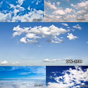 奥特曼兵人手办模型玩偶摄影拍摄背景布 超宽横版蓝天白云天空