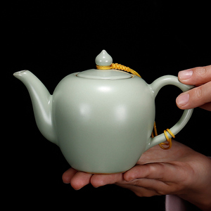 汝窑茶壶可养开片陶瓷汝窑功夫茶具红茶泡单壶小容量西施壶手工壶