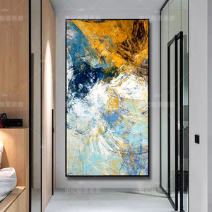 纯手绘油画赵无极抽象装饰画别墅玄关挂画背景墙入户走廊挂画