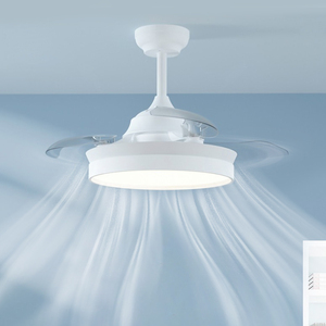 美的风扇灯吊扇灯客厅餐厅一体36寸/42寸隐形带灯电风扇吊灯官方