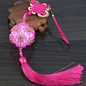 串珠编织绣球车挂件手工diy汽车内饰车载平安工艺饰品创意材料包