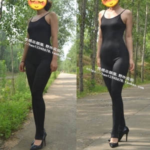 紧身连身衣无痕微透明连体打底裤舞台装伪娘cd变装性感迷你连身裤