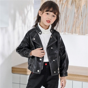 童装女童皮衣外套2022新款秋冬加绒加厚韩版小女孩机车皮夹克潮童