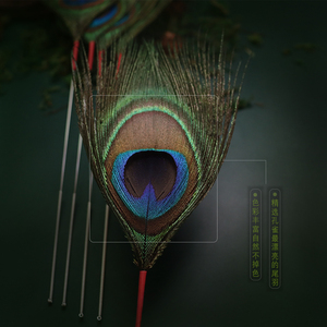 采耳工具孔雀毛中大号专业掏耳朵神器扫脖子放松额头银针孔雀毛毛