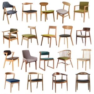 定制工程实木椅子软包咖啡餐椅北欧休闲西餐厅靠背椅牛角椅公主椅