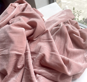 浅粉豆沙亮光丝绒布料藕粉色丝绒布料面料婚纱礼服面料布料