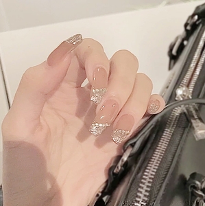 美甲成品法式指甲款式2021新年中长款穿戴甲秋冬高级感甲片ins风