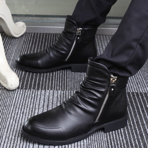 男士高跟短靴鞋