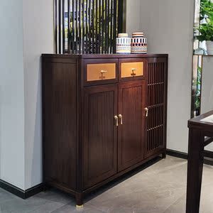 9x051-3 红斑马木 三门鞋柜 尺寸:1300x420x1100