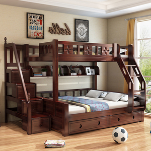 8米实木大床三人简约上下床大人高低床子母床