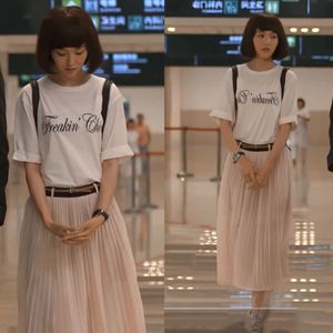 赵默笙同款衣服何以笙箫默唐嫣同款新款雪纺垂感百褶长裙半身裙