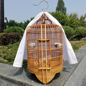 广式画眉鸟加粗老竹笼清远清漆大号36中高档全套配件八哥鹩四喜