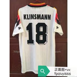 94年世界杯德国复古主场球服白色18号克林斯曼球衣