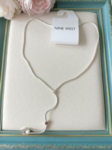 欧美品牌ninewest玖熙打标铜镀银蛇骨莱茵石项链毛衣链简约个性