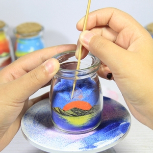 沙瓶画彩色沙子细沙儿童画创意手工活动幼儿沙画diy制作材料包彩