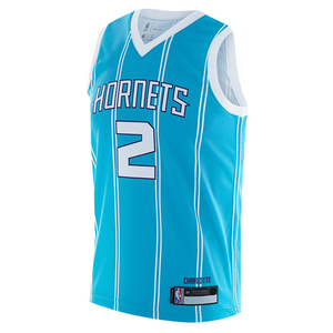 美式复古夏洛特黄蜂队2号三球拉梅洛鲍尔球衣正品篮球服sw球迷版