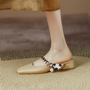 00hf31333333淘宝尖头单鞋女夏季外穿半拖鞋小码女鞋313233平底包头