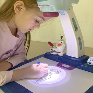 冰雪奇缘儿童投影画板智能绘画仪小女孩学习临摹桌神器画画机玩具