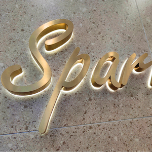 蓝海吸塑淘宝蓝海电镀拉丝金色不锈钢字定做背景墙文化墙logo发光字