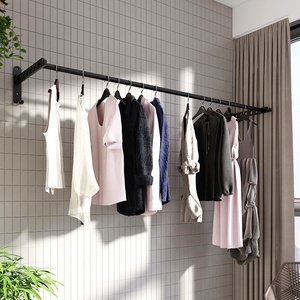 折叠晾衣架杆浴室卫生间侧装小型家用免打孔壁挂式阳台隐形室内外