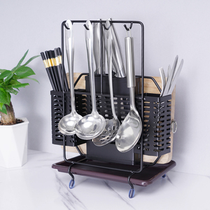 不锈钢菜刀架案板砧板架子刀座厨房置物架用品筷子勺子刀具收纳架