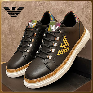 2022新款阿玛尼男鞋真皮板鞋男士休闲皮鞋百搭时尚英伦风潮鞋子男