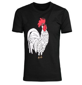牌t恤男装t恤广州衣服短袖男式棉新款雄鸡刺绣纯潮
