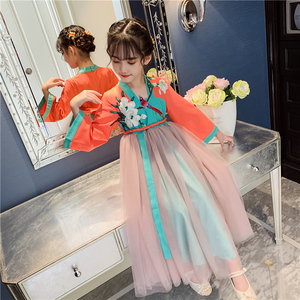 女童汉服2022春装唐装7中国风8超仙9连衣裙10襦裙11儿童6古装12岁