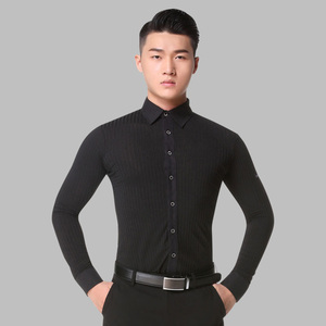 丹宝罗摩登舞成人男上衣弹力长袖国标舞华尔兹交谊舞新款舞蹈服装