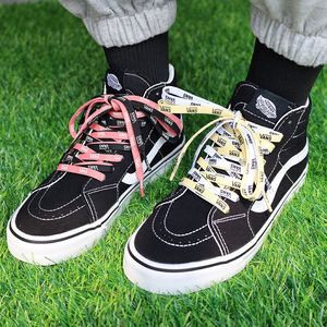 适配vans原装帆布鞋高低帮字母潮流鞋带白黑彩色万斯棋盘格扁鞋带