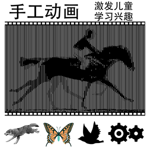 光栅动画玩具益智图案实验玩具套装儿童礼品同款错觉动画莫尔条纹