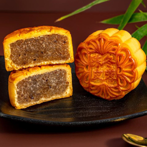 传统中秋节送礼 广东新会陈皮冬蓉月饼老式手工6粒装600g礼盒包装