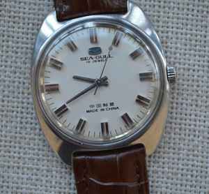 二手老国表 天津海鸥牌男士st5机芯 手动机械手表 19钻全钢防震