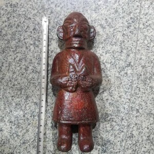 红山文化古玉西周高古老玉红皮黄玉三星堆跪人特大摆件良渚文化转