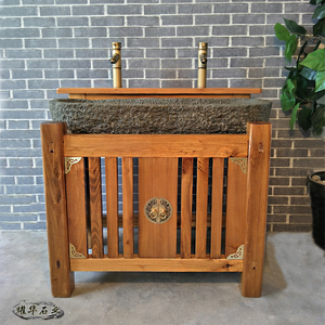 王鑫烁石材雕刻淘宝石头洗手盆老石磨石盆鱼缸水缸复古旧小石槽庭院