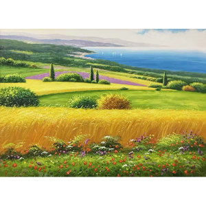 新款精准印花法国正品dmc十字绣 客厅卧室名画油画 丰收的麦田