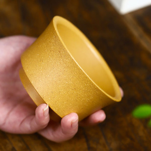 宜兴黄金段泥紫砂主人杯陈富艳纯手工大号单个品茗杯精致高端茶具