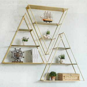 北欧ins网红墙上三角形美甲置物架壁挂墙壁创意卧室背景墙装饰架