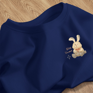2024夏季新款纯棉宽松学生体恤设计感小众减龄丅藏青色短袖t恤女