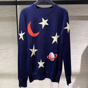 a家g家正品2019新款星星月亮羊绒针织衫毛衣 1399203-7t03422-006