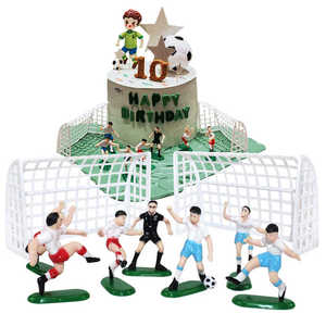 塑料足球队踢足球男孩生日蛋糕装饰摆件比赛主题烘焙装扮配件套装