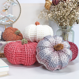 家马赛克提花南瓜抱枕套在家手工活diy毛线材料包棉线编织20人付款17