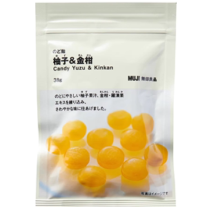 香港代购MUJI无印良品柚子金桔糖硬水果糖润喉糖日本进口零食袋装