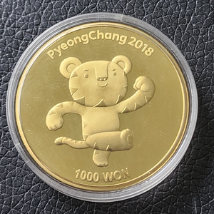 全新unc韩国平昌冬奥会吉祥物纪念币 1000元硬币 外国钱币_阿里巴巴找