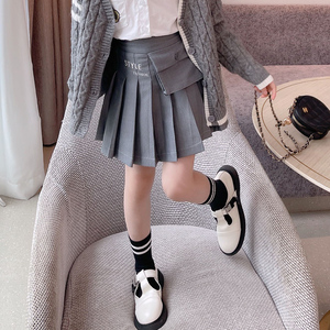 【清仓】女童半身裙春秋韩版半裙学院风校服jk裙子短裙儿童百褶裙
