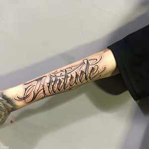 【一份2张】手臂纹身贴男人潮防水持久花臂仿真半臂小臂英文字母